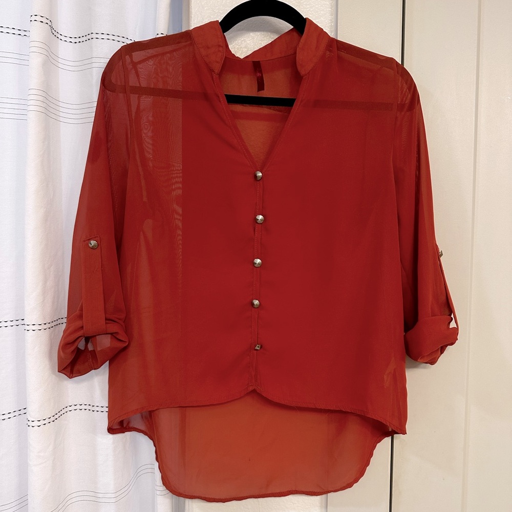 Burnt orange blouse